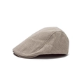 Classic beige ivy cap made of textured tweed fabric for a stylish vintage accessory look - Khaki