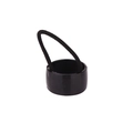 Minimalist black pony hair cuff with high elastic band for secure women's ponytails - Polished Smooth Style / Black