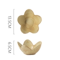 Japanese style yellow flower ceramic bowl in retro stoneware with 13.5cm diameter - Stoneware Square Bowl