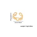 18K gold plated titanium steel open ring with XO chain texture and size measurements - Adjustable Open / Hollow Chain XO Texture Style (TYGR0059) / Gold