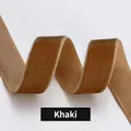 Soft khaki velvet ribbon 9mm width for DIY hair bows and elegant gift wrapping - Khaki (026#) 38mm 10 Yards/Roll