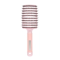 Spazzola curva rosa con setole nere e impugnatura antiscivolo per volume dei capelli - Tipo Massaggio Setole di Cinghiale / Tutto Rosa