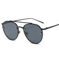 Lunettes aviateur classiques avec monture noire à double pont et verres gris foncé - Monture Noire Verres Gris