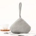 Borsa da sera scintillante in strass argento con design geometrico triangolare unico - Piccolo / Argento
