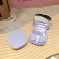 Kit de estuche para lentillas violeta lavanda con marcas L/R y pinzas de viaje - Morado