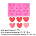 Pink silicone heart mold with six cavities for DIY chocolate and cake decoration - 6-Cavity Heart Style (B920) / Pink