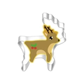 Close-up of reindeer shaped stainless steel cookie cutter with silver metallic finish - Reindeer 7111
