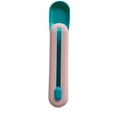 Roze en groenblauwe kattenstrip-knijplepel voor het voeren van huisdieren en snacks - Blauwe Lepel + Roze Deksel