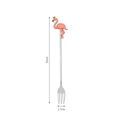 Pink flamingo stainless steel dessert fork for Christmas 19cm length with crown detail - Flamingo Fork / Silver
