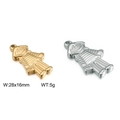Punk style boy and girl smiling human pendants in gold and silver finish, 28x16mm size - Sweater Boy