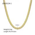 Minimalist 18K gold plated snake chain necklace with flat scale texture, 0.36cm width - Snake Chain (fF)