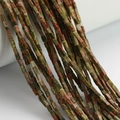 Filo di perle a cubo rettangolo in pietra naturale sfaccettata rossa e verde per gioielli - Unakite