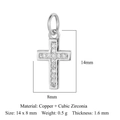 Ciondolo a croce in rame argento con zirconi per gioielli e collane fai-da-te - Stile Croce in Argento (VB709-1)