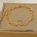 Minimalist 18K gold-plated twisted chain bracelet with adjustable clasp for women - Twisted Texture Chain (6-2)