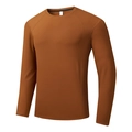 T-shirt homme marron foncé à manches raglan en tissu athlétique hautement élastique - M / Caramel