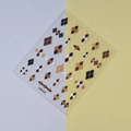 Plaid pattern nail stickers in brown and beige tones for autumn manicure design FEB-678 - Brown Retro Argyle Style(FEB-678)