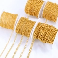 Gouden roestvrijstalen schakelkettingen in verschillende maten voor DIY sieraden - 0.8x4x5.5mm / 18K Goud