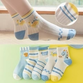5-pack breathable cotton mesh socks for kids featuring colorful cartoon dinosaur patterns - Mesh Tyrannosaurus Rex / 3-5 Years (Feet length 13-15cm)