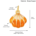 Pendentif cœur orange en laiton et zircone, dimensions 12x12mm pour bijoux - Coquillage Orange