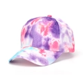 Tie-dye baseball cap with tropical fruit print in purple and pink artistic pattern - Pink and Purple Tie-Dye Style (4#)