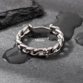 Retro stainless steel chain hoop earring in 16mm diameter with vintage silver finish - 16mm (S246)
