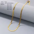 High-quality 3mm gold-toned stainless steel blade chain necklace for women with extension - 3mm - 40cm+5cm Tail Chain / Gold