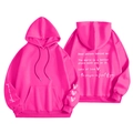 Felpa con cappuccio in pile rosa vivace con stampa 'you are enough' sulla manica - S / Tops / Rosa Rosso