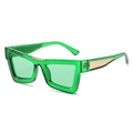 Occhiali da sole rettangolari verde neon trasparenti con lussuosi accenti dorati - Montatura Verde Trasparente Lenti Verdi