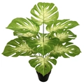 Lush artificial monstera plant in a simple black pot for modern Nordic home decoration - 12-Head White Heart Monstera (Without Pot)