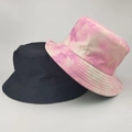 Reversible bucket hat set featuring solid black and pink tie-dye patterns for sun protection - 6# (Pink Tie Dye + Black)