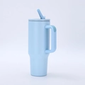 40oz stainless steel insulated tumbler with handle and straw lid in matte blue finish - Fourth Generation 40oz Light Blue / 40oz