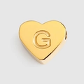 High-quality golden titanium steel heart charm featuring an embossed letter G for DIY jewelry - Letter G / Gold