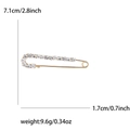 Elegante spilla da balia dorata con strass e dimensioni dettagliate 7,1cm x 1,7cm - Oro