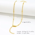 Golden 18K plated stainless steel bead snake chain necklace with adjustable clasp - 1.2mm Round Snake Chain with Beads-Gold
