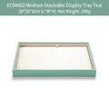 Teal PU leather jewelry display tray, 30x20x3cm size for rings and watches - Mint Green Medium Double-sided Flat Tray