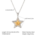Minimalistische silber-goldene Stern-Anhänger Halskette aus Edelstahl mit Maßen - Gold und Silber Stern Anhänger Stil (YYN025164-M)