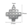 Silver square cross pendant in stainless steel with 29mm height and 25mm width - Style Z2305S28/Geometric Cube Cross