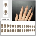 Glossy almond press-on nails in coffee brown with full kit including 24 nail tips - Sheer Milk Tea Style (LHSD-11)