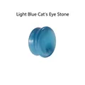 Light blue cat's eye stone ear plug with double flared design and concave surface - Light Blue Cat's Eye