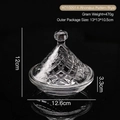 Transparent crystal glass storage jar with diamond pattern and lid 12.6cm diameter - Diamond Grid Jar (2014)