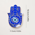 Keramik Schmuckschale Hamsa Hand Blau mit bösem Blick und Goldrand 16,5 cm - Königsblau Stil A