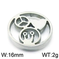 16mm round stainless steel hollow pendant featuring heart and peace sign designs - Peace Heart Style (KLJ5902-Z)