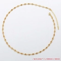 Detail of copper gold necklace showing 4.5mm width and 430mm length dimensions - Necklace / Gold / Champagne Zirconia
