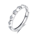 S925 sterling silver adjustable couple ring featuring sparkling white zircon accents - Adjustable Open / Men's Ring Style (FDJZ-152)