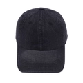 Vista frontal de una gorra de béisbol de tela vaquera gris carbón con visera curvada - Talla Única(Ajustable) / Negro