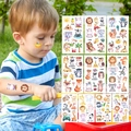 Waterproof glitter animal tattoos for kids featuring lions and foxes in watercolor style - S011-020 Watercolor Animal Glitter Set (10 Sheets)
