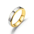 Zweifarbiger Edelstahlring in Silber und Gold mit Forever Love Herzgravur - US 5 / 4MM Damenmodell