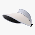 Foldable wide brim sun hat in lavender and cream with ice silk UV protection - 23H046 Purple/Beige