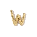 Macro shot of gold-plated letter W pendant featuring a detailed twisted rope texture design - Letter W