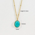 Détail du pendentif en pierre naturelle 18,5x13mm sur une chaîne dorée de 41+5cm - Amazonite